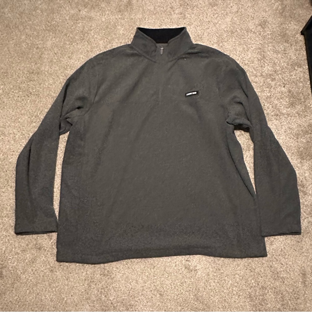Lands' End Men's Charcoal Zip-Up Sweater